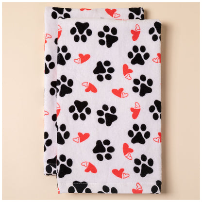 Paw Print Bath Hand Towels - Set of 2