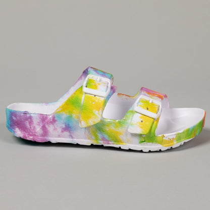 Women's Tie-Dye Double Buckle Slide Sandals