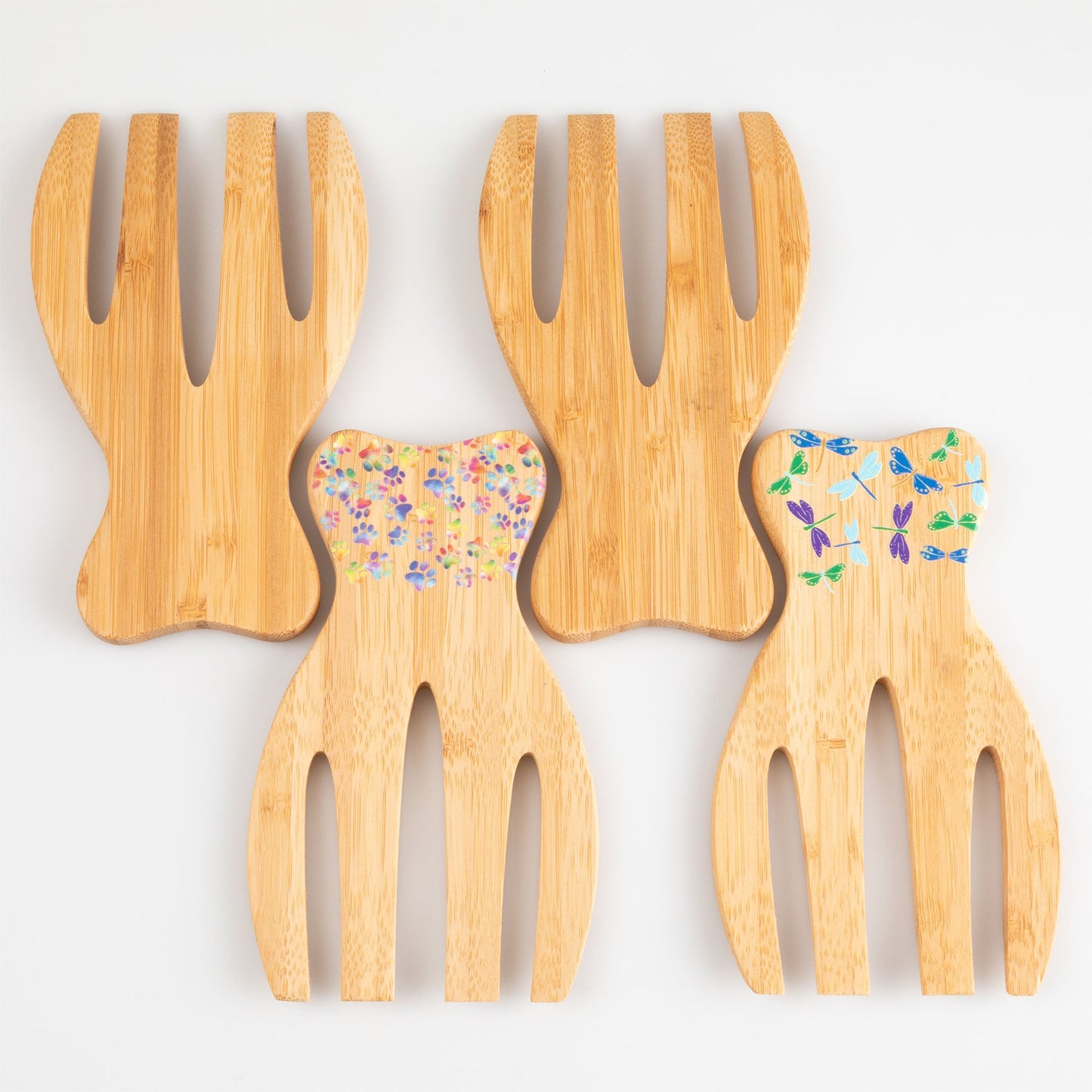 Bamboo Bear Claw Salad Serving Set