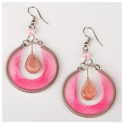 Hand Threaded & Glass Drop Earrings