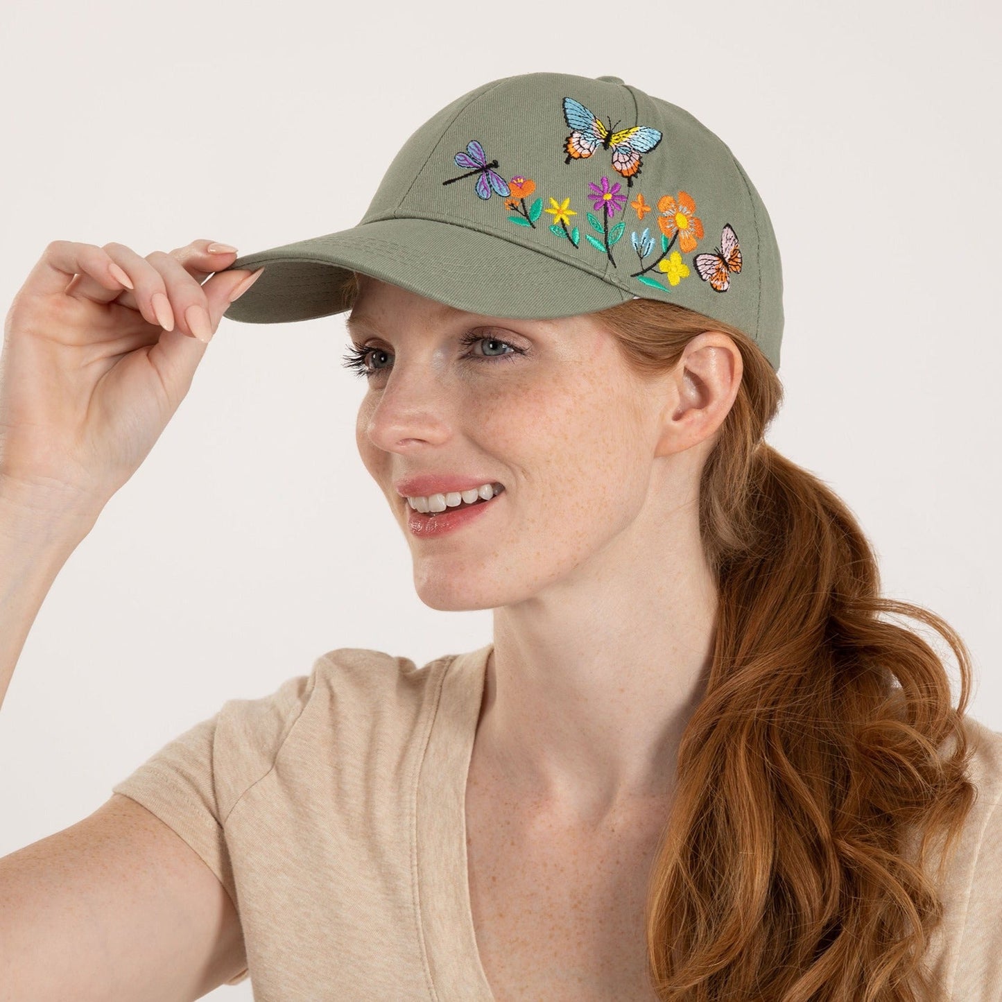 Floral Garden Embroidered Cap