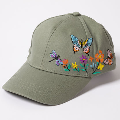 Floral Garden Embroidered Cap