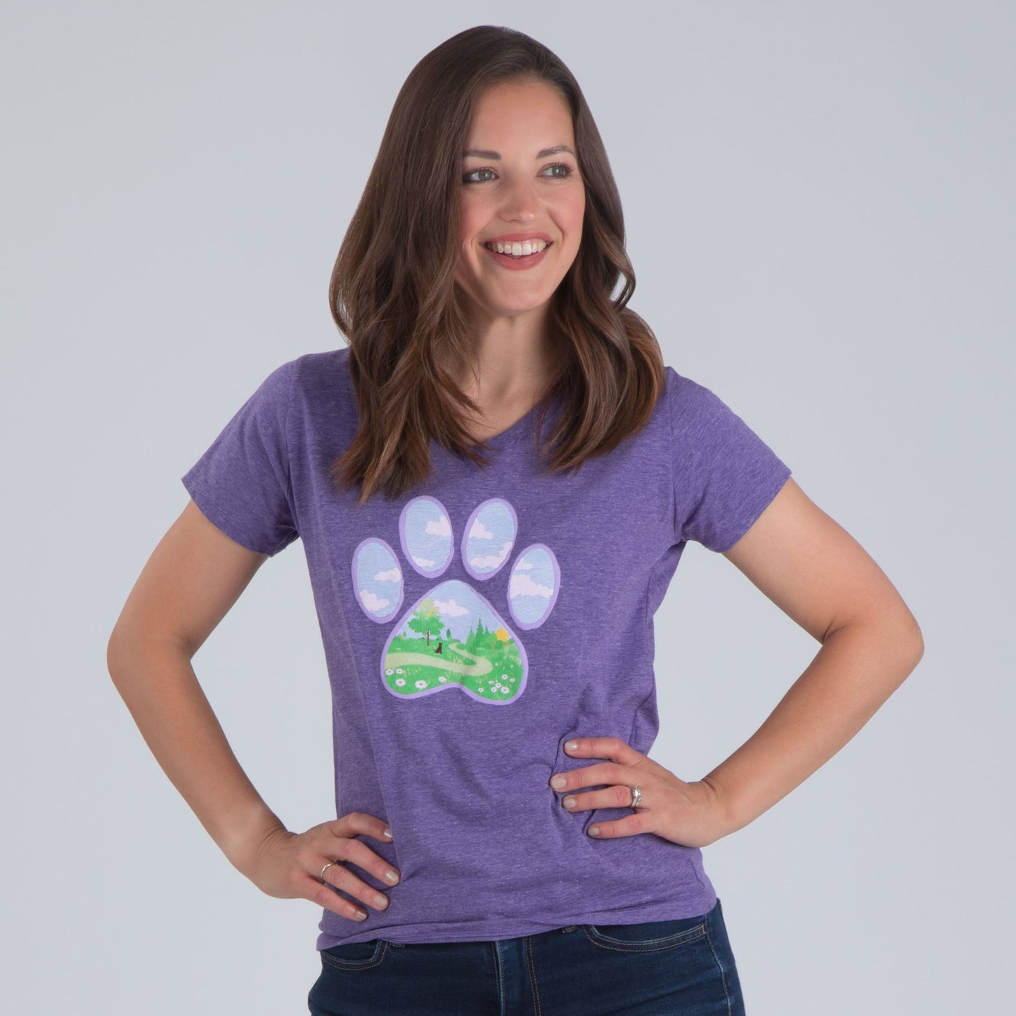 Paw Park Scene V-Neck Tee