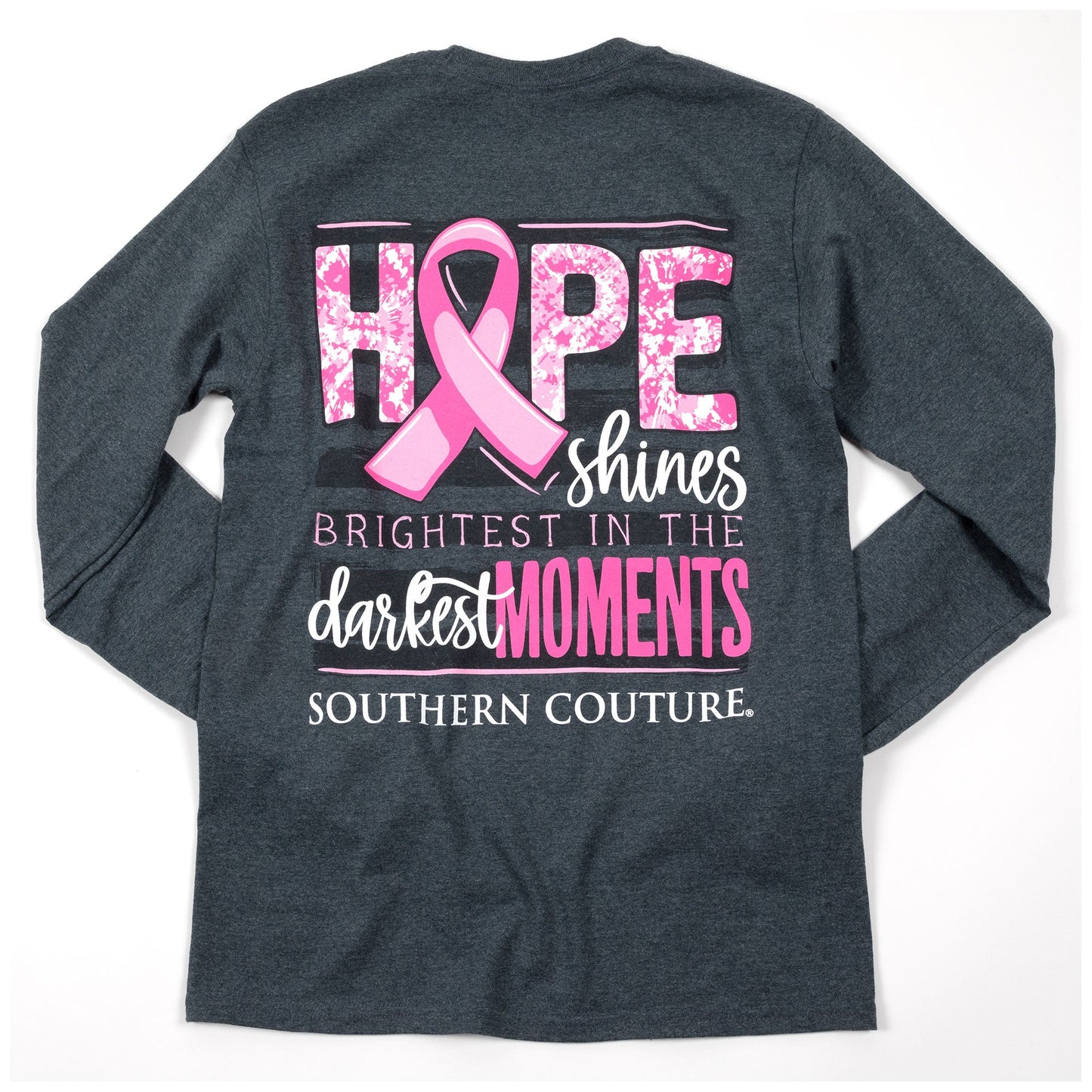 Hope Shines On Pink Ribbon Long Sleeve Tee