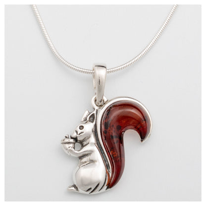 Squirrel Tail Amber & Sterling Necklace