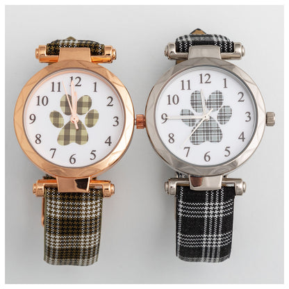 Plaid Paw Print Watch