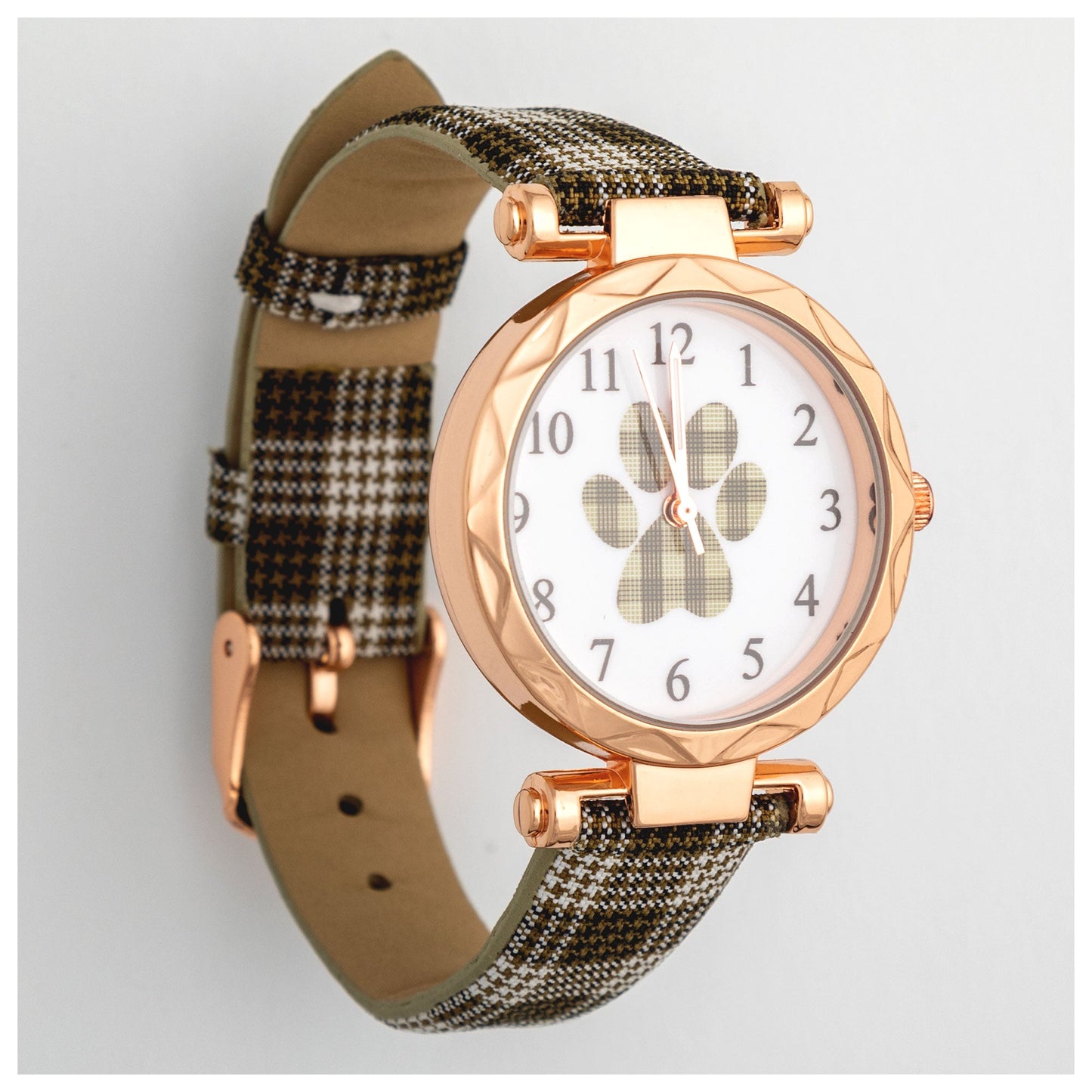 Plaid Paw Print Watch