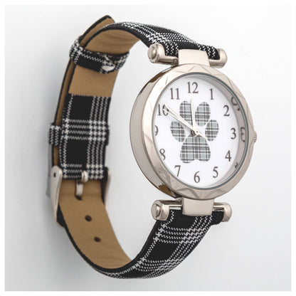 Plaid Paw Print Watch