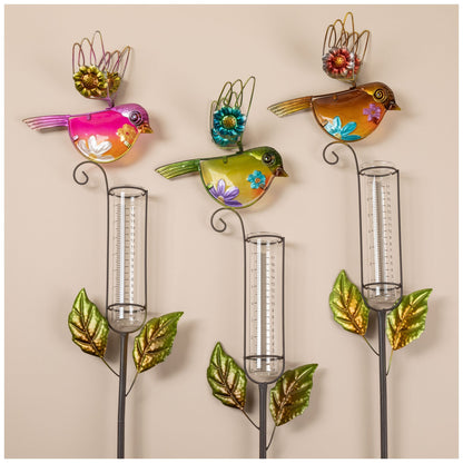 Decorative Bird Rain Gauge Stake