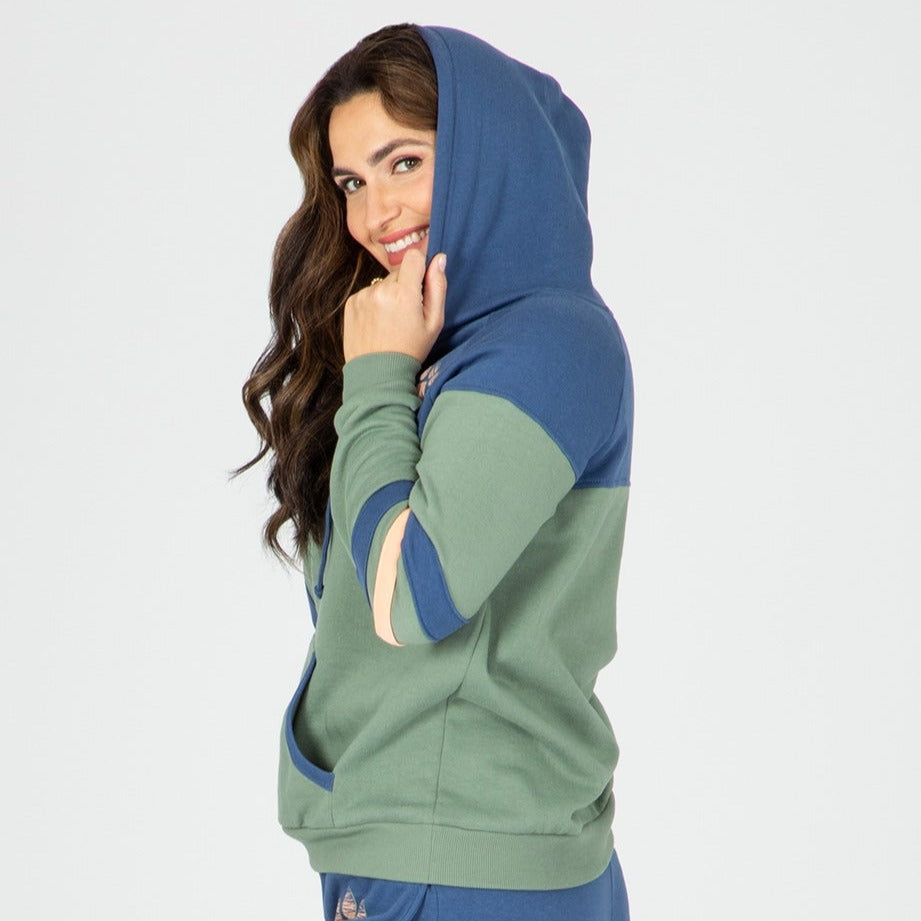 Paw Stripe Crossover Applique Hoodie