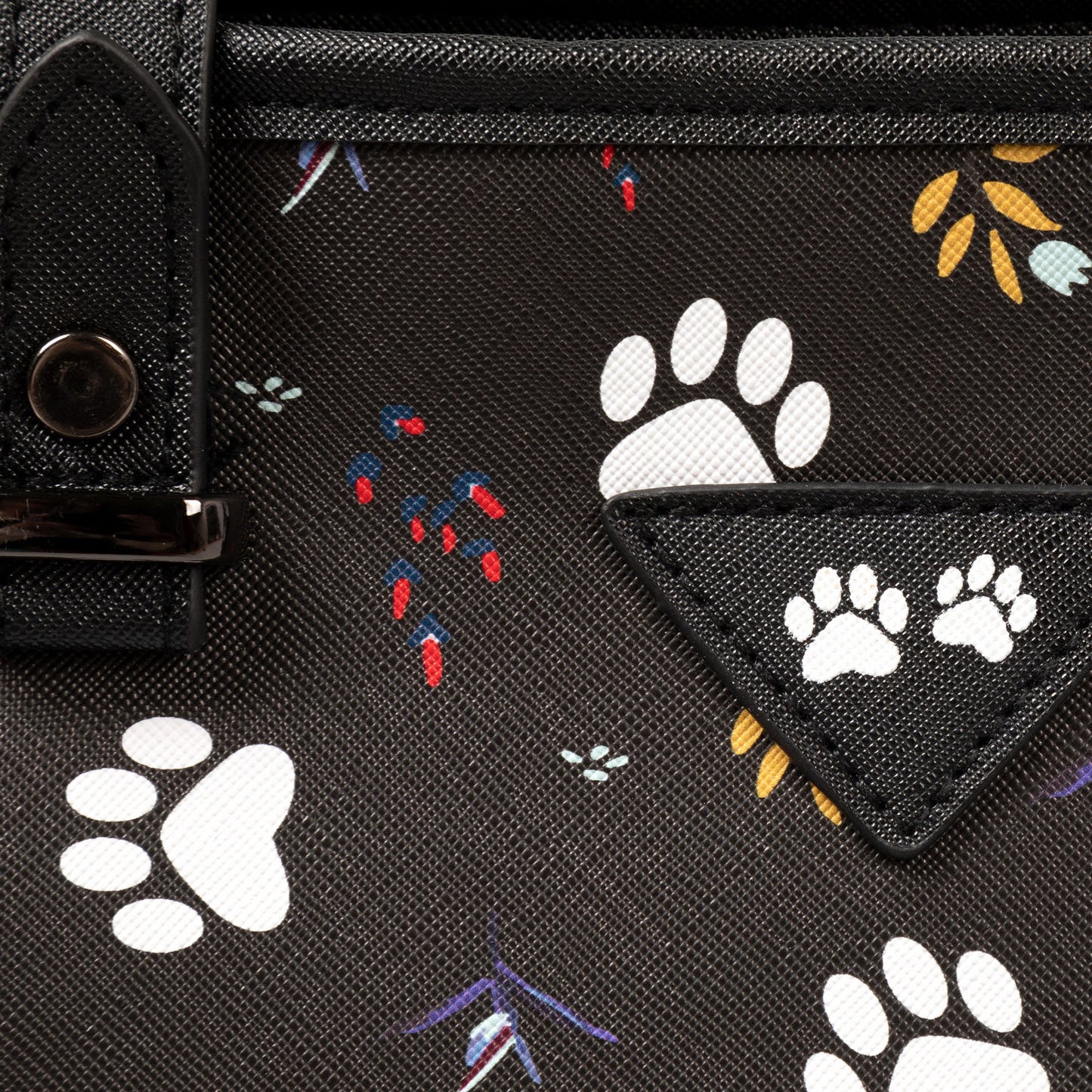 Midnight Floral Paw Print Vegan Handbag