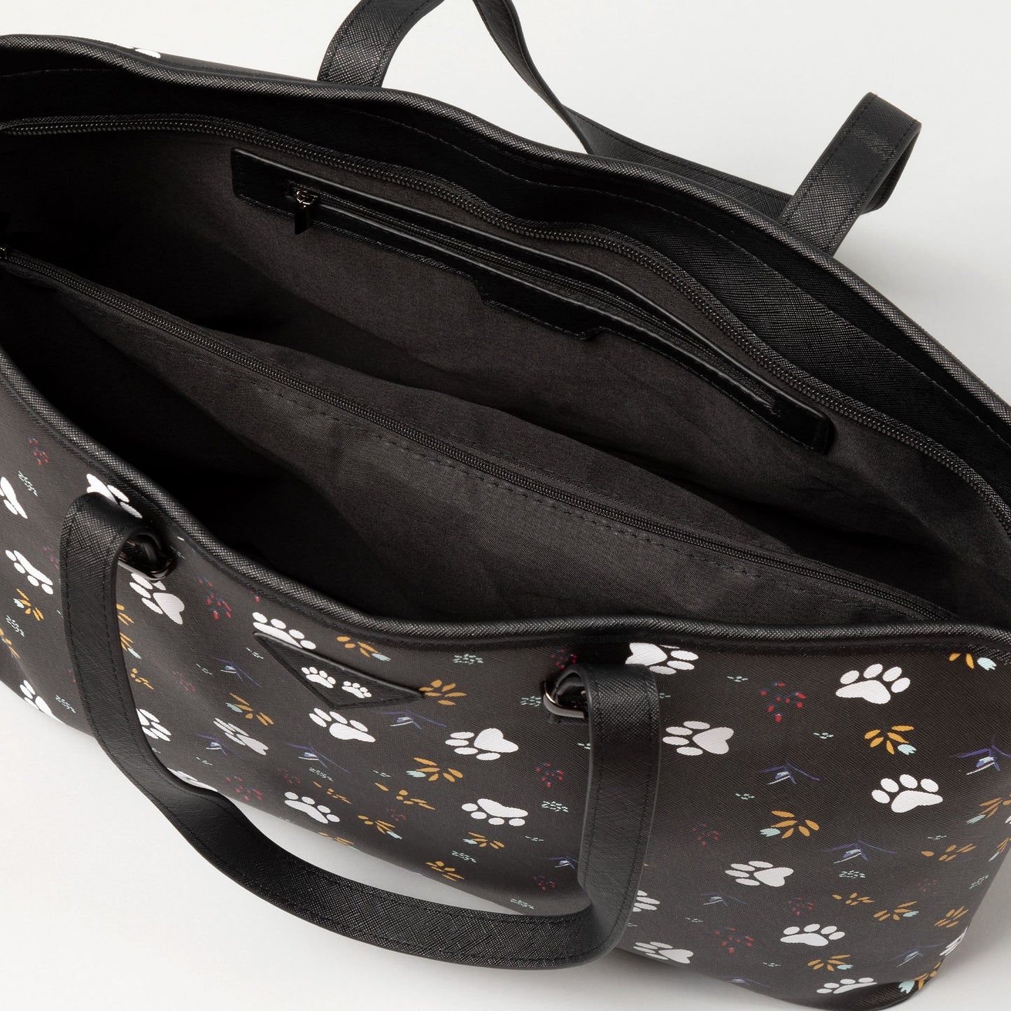 Midnight Floral Paw Print Vegan Handbag