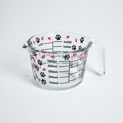 Paws & Hearts Glass Measuring Cup