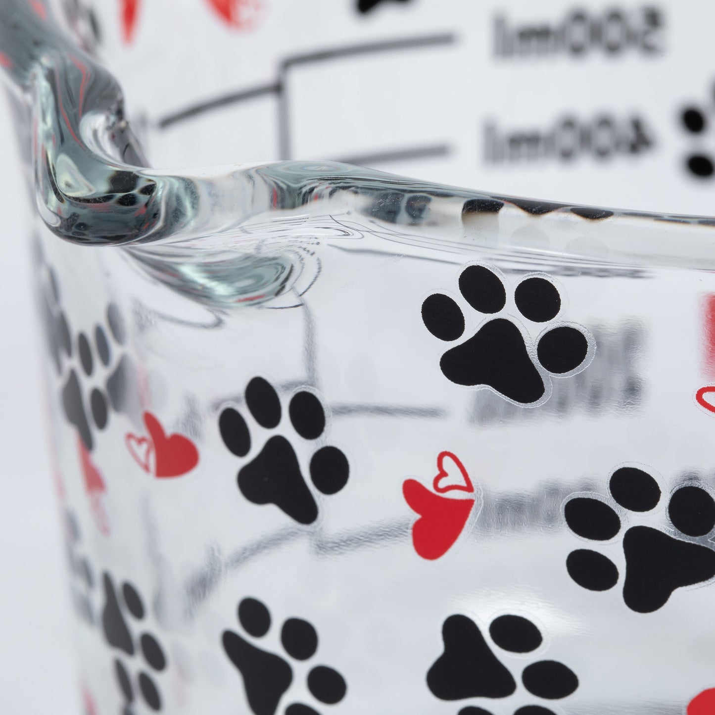 Paws & Hearts Glass Measuring Cup