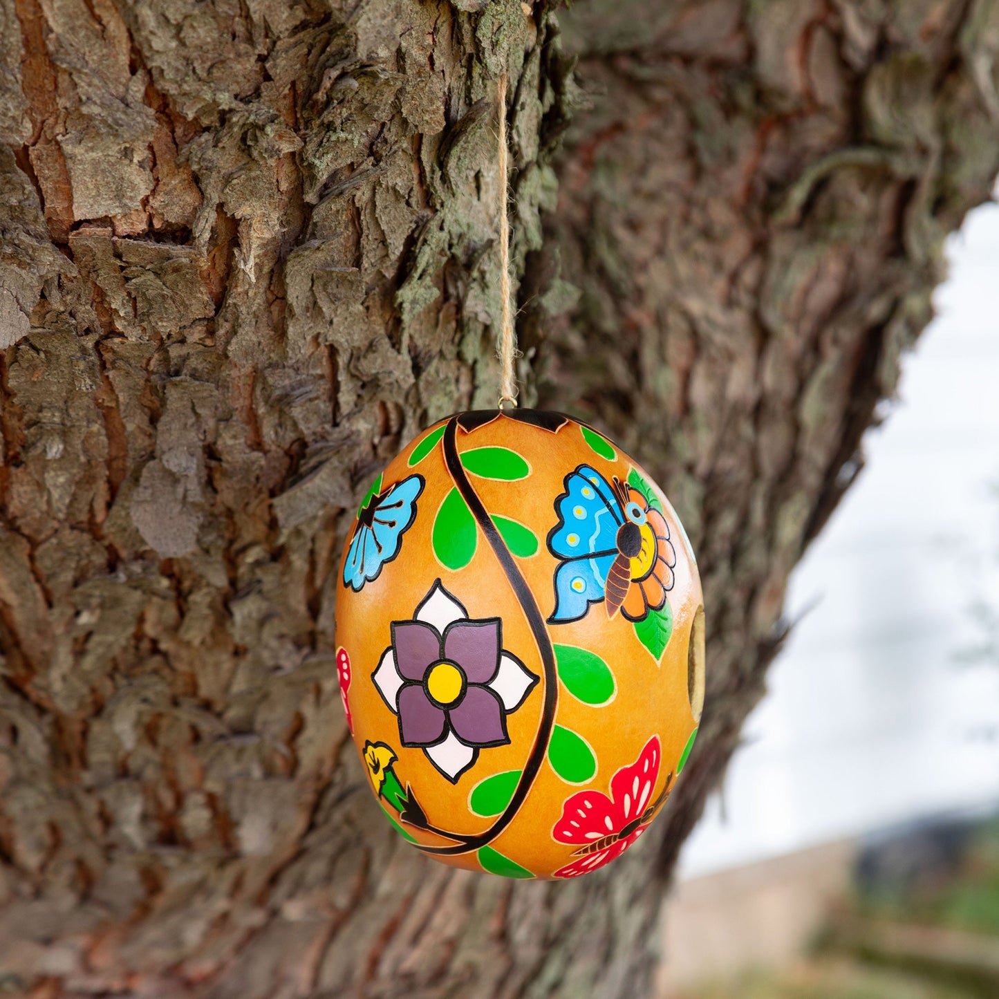 Hand Painted Gourd Birdhouse