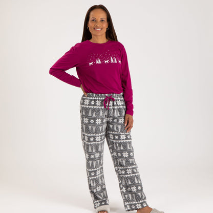 Winter Paw Print Pet Pajama Set