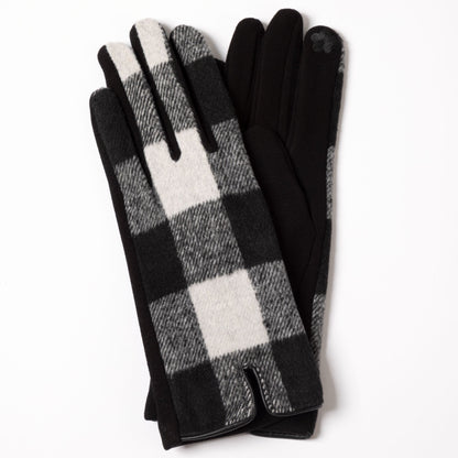 Buffalo Check Touch Screen Gloves