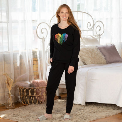 Rainbow Painted Paws Thermal Pajama Set