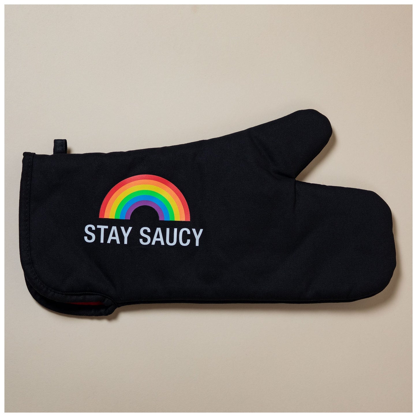 Stay Saucy Black Oven Mitt