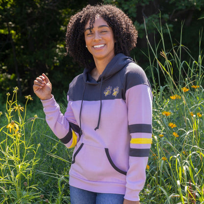 Paw Stripe Crossover Applique Hoodie