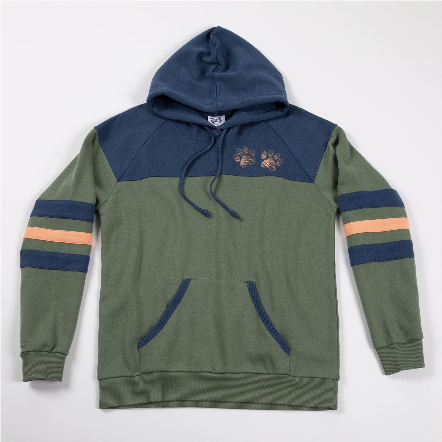 Paw Stripe Crossover Applique Hoodie