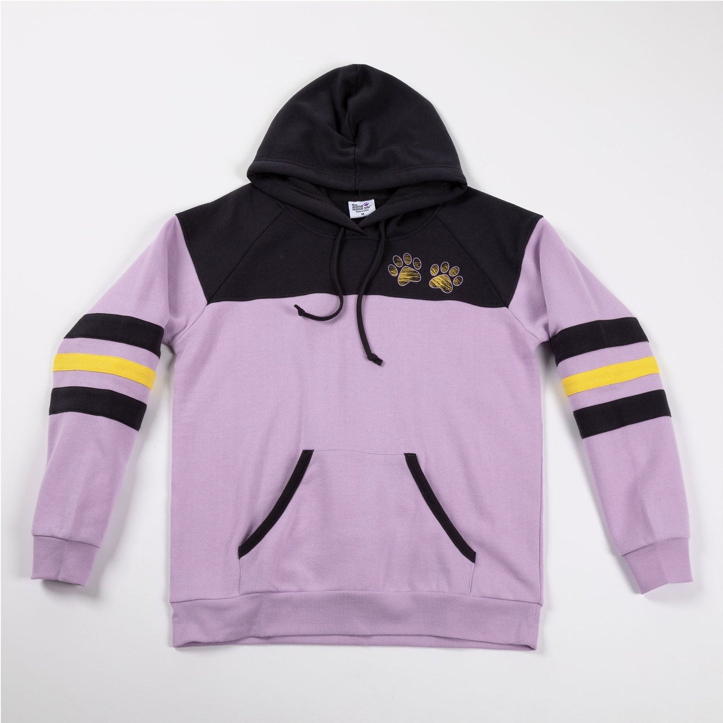 Paw Stripe Crossover Applique Hoodie