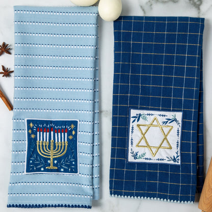 Celebrate Hanukkah Embellished Dish Towel