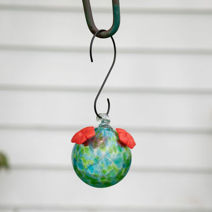 Hand Blown Glass Hummingbird Feeder