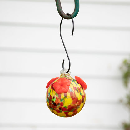 Hand Blown Glass Hummingbird Feeder