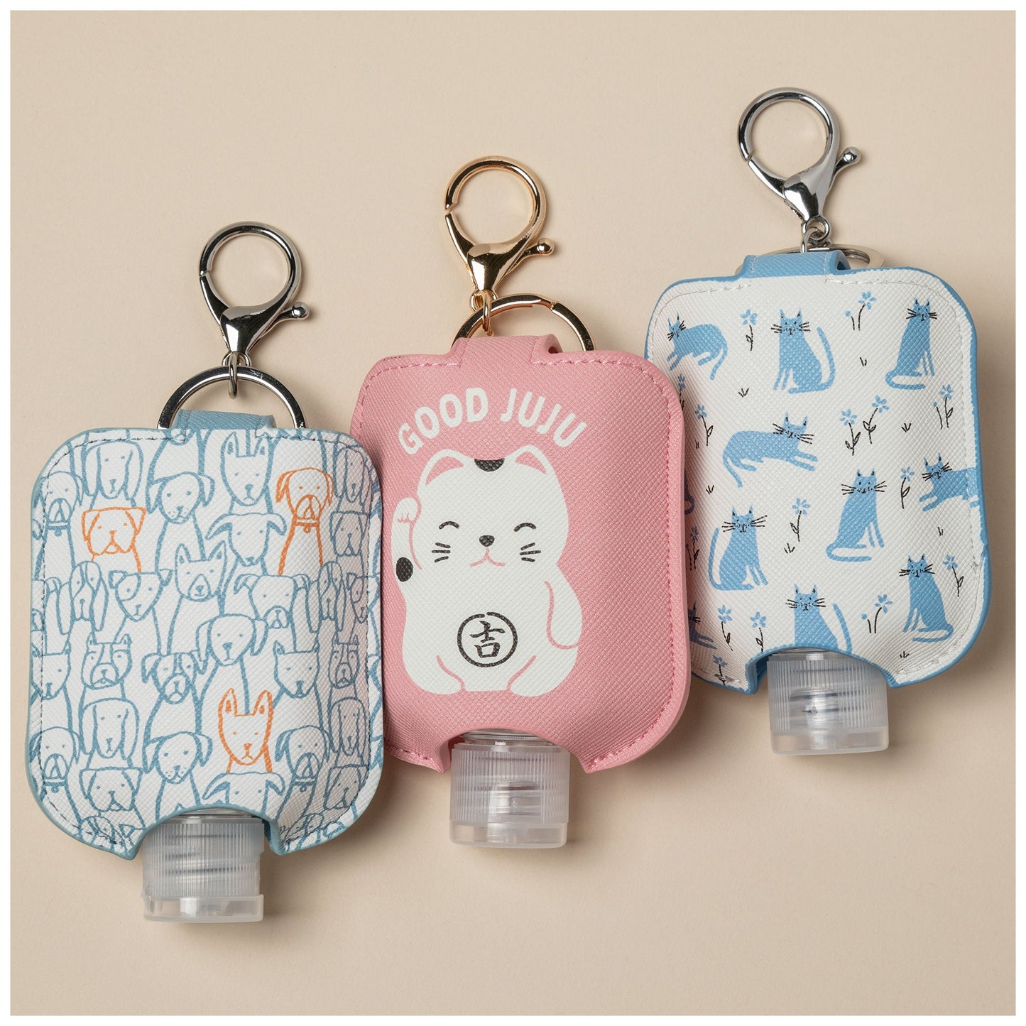 Cat & Dog Hand Sanitizer Bottle Holder Keychain