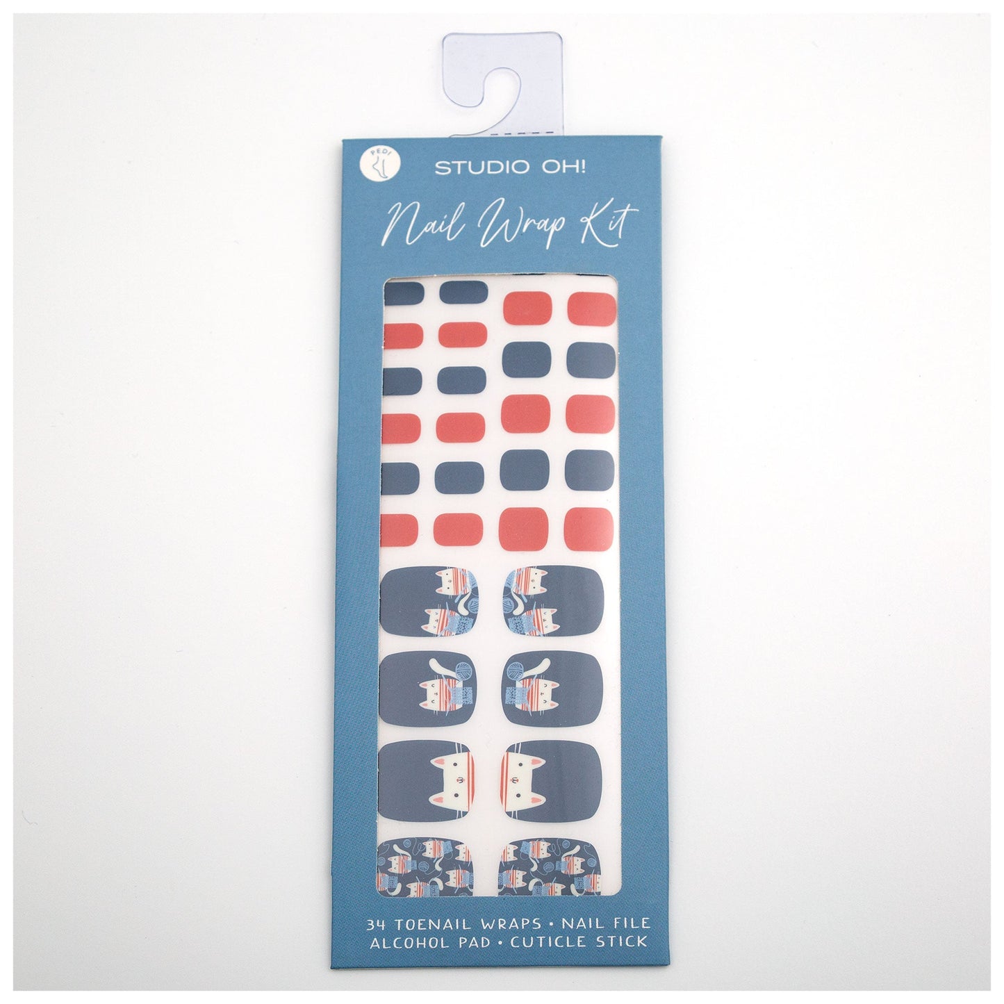 Cat Lovers Pedicure Nail Wrap Kit