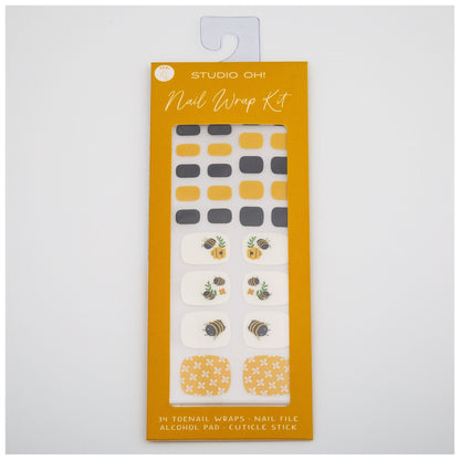 Buzzy Bee Pedicure Nail Wrap Kit