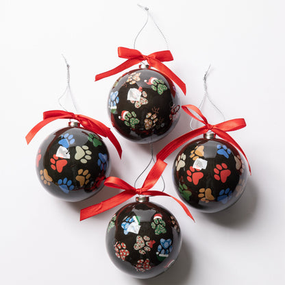 Tis the Season Festive Paws Ornament - Set of 4