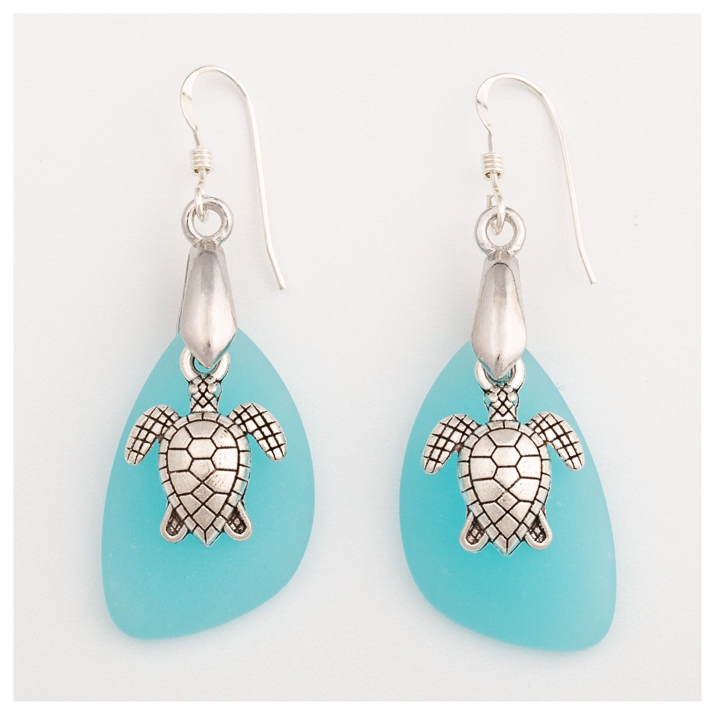 Sea Turtle Sea Glass Earrings