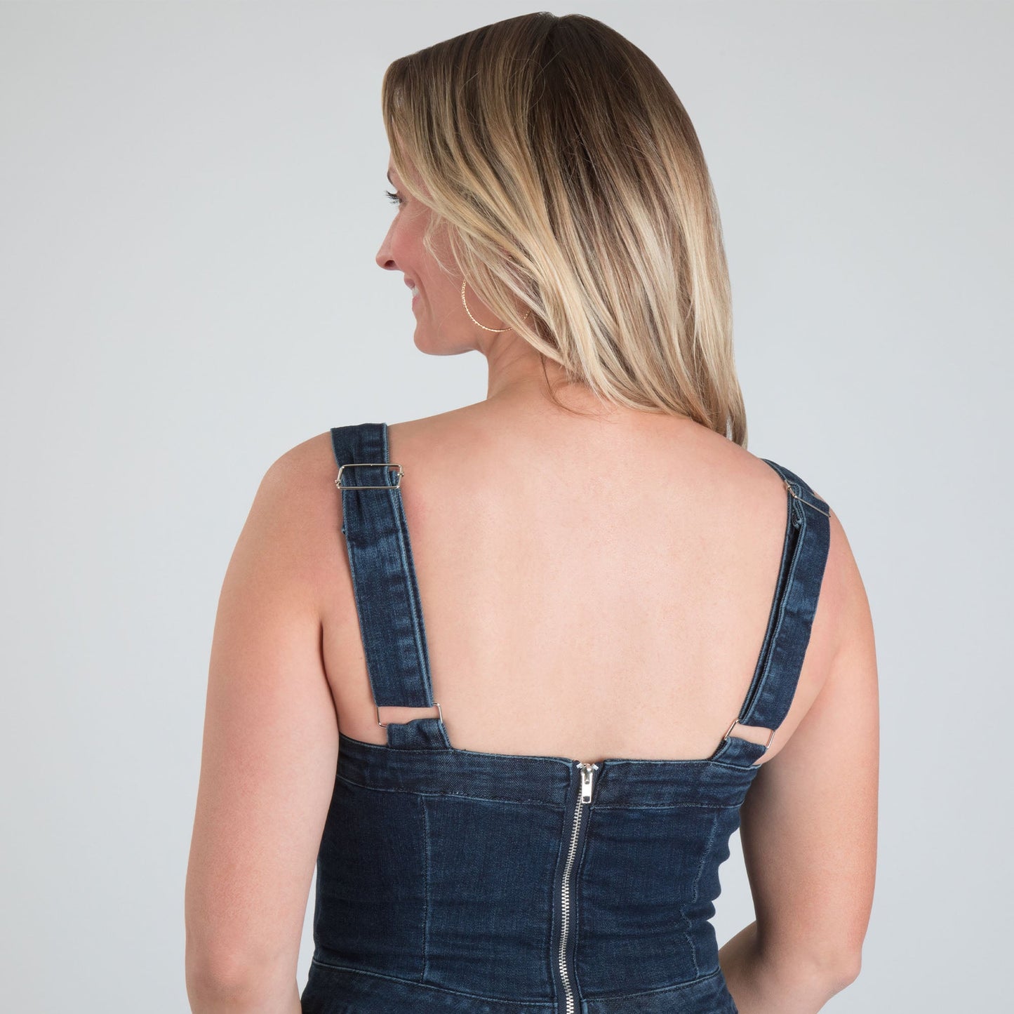 Denim Flare Leg Button Up Jumpsuit