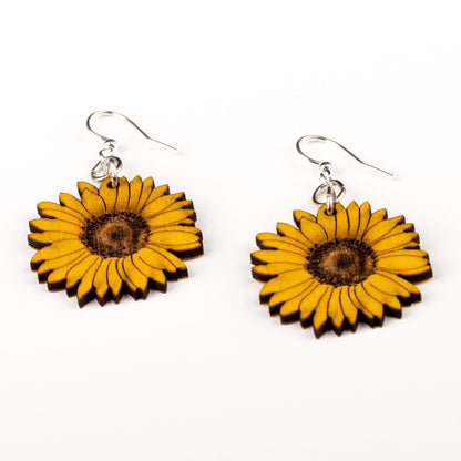 Sunflower Wooden Earrings