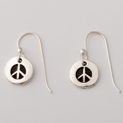 Peace Sign Sterling Earrings