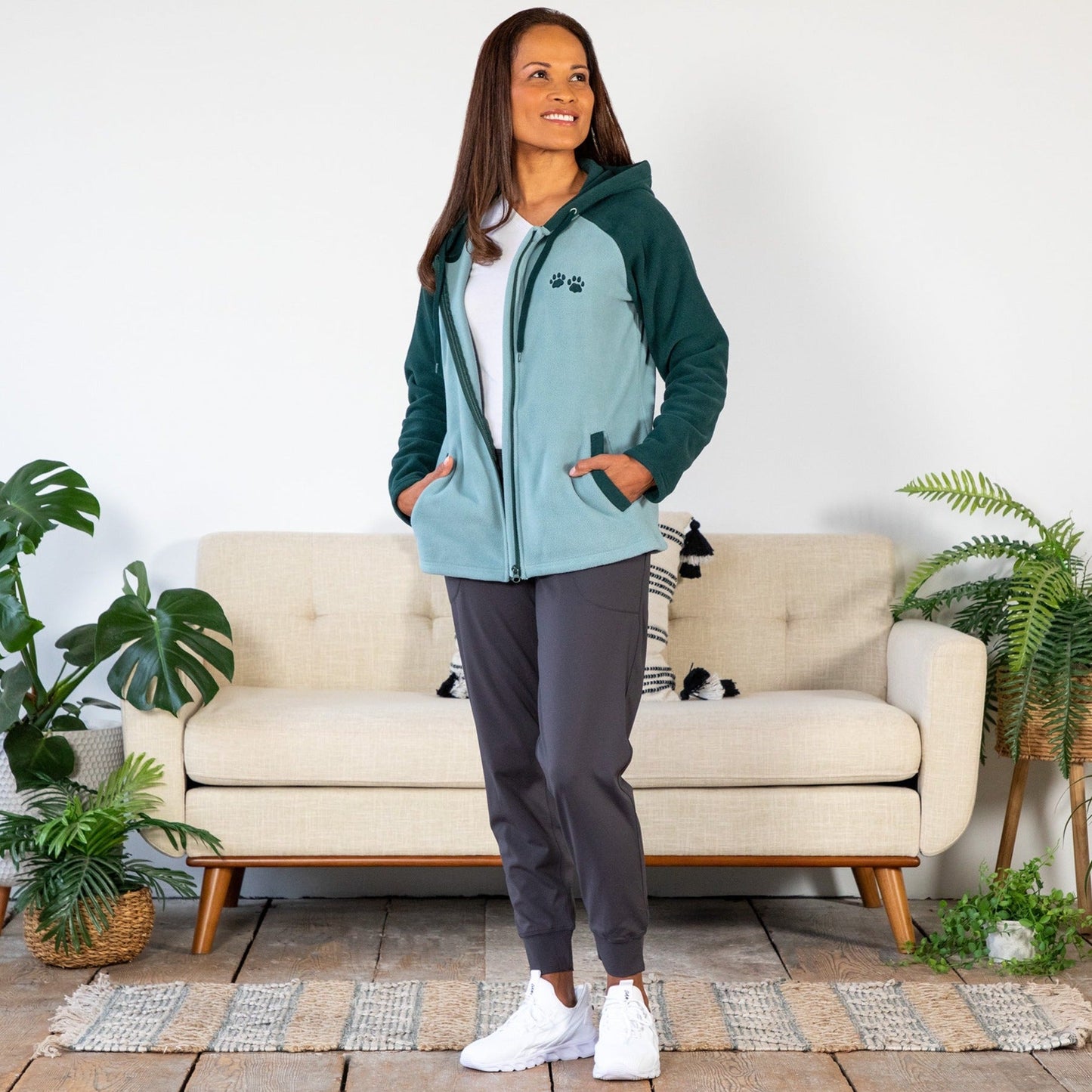 Paw Print Raglan Fleece Jacket