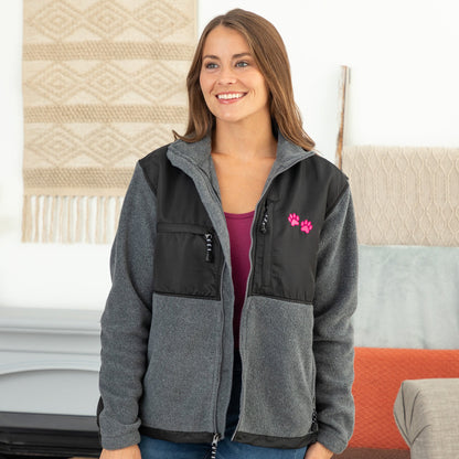 Paw Print Heavyweight Polar Fleece Jacket