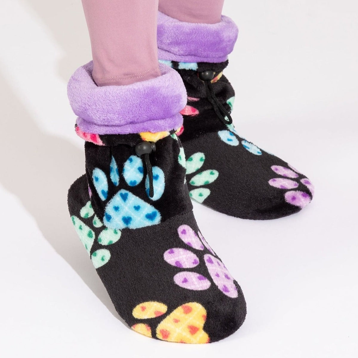 Super Cozy&trade; Deluxe Paw Non-Slip Toggle Slipper Booties