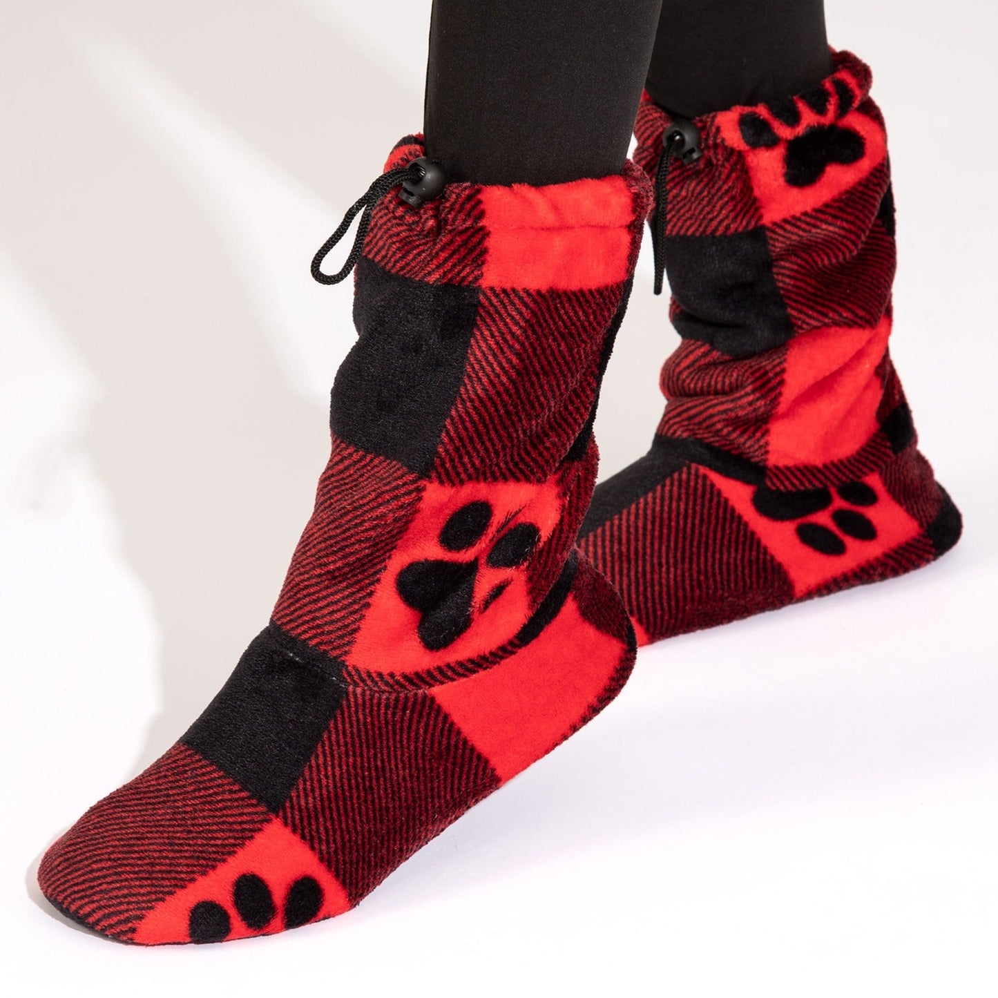 Super Cozy&trade; Deluxe Paw Non-Slip Toggle Slipper Booties