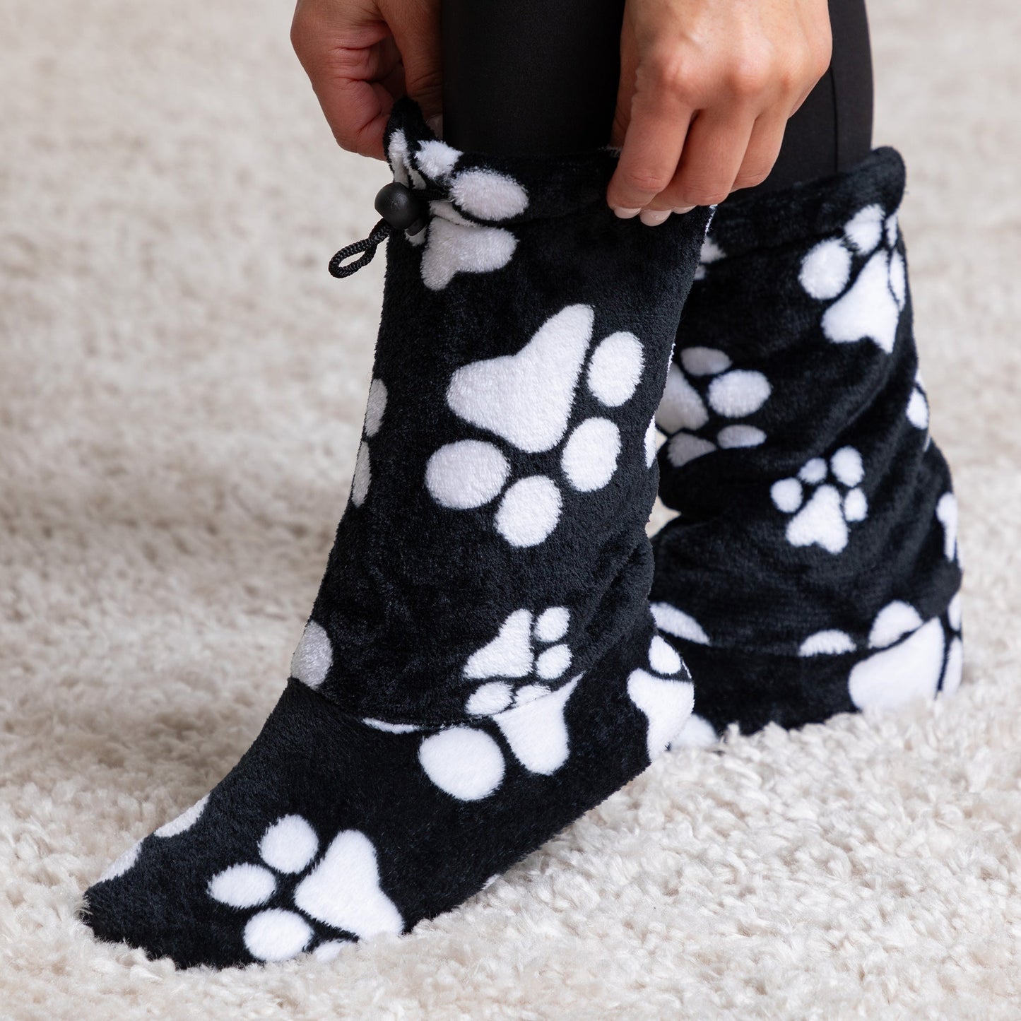 Super Cozy&trade; Deluxe Paw Non-Slip Toggle Slipper Booties