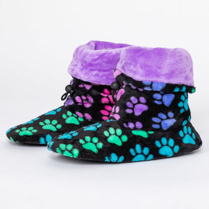 Super Cozy&trade; Deluxe Paw Non-Slip Toggle Slipper Booties