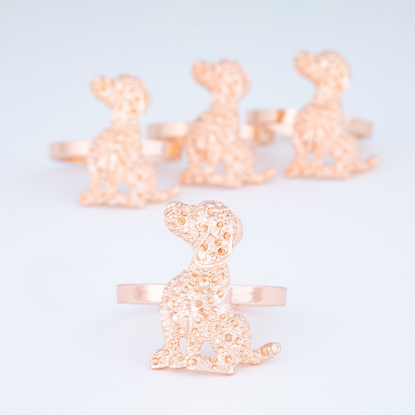 Rose Gold Dog Napkin Holder - Set of 4