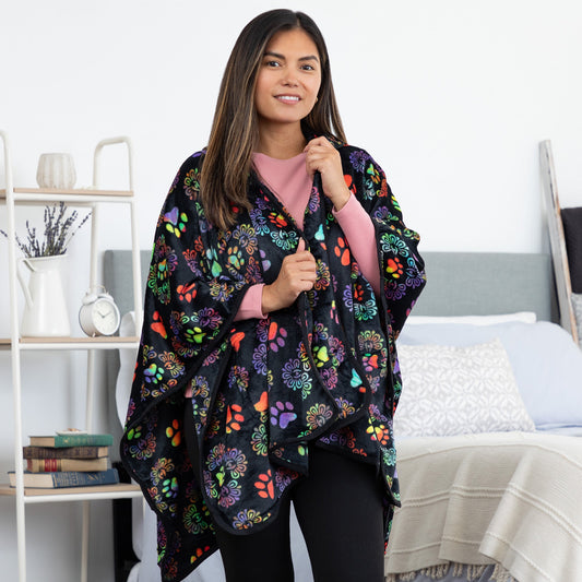 Super Cozy™ Paws Fleece Hoodie Cape