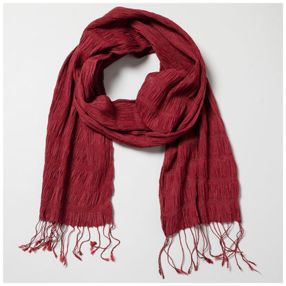 Sweet Fringe Maroon Hand Loomed Scarf