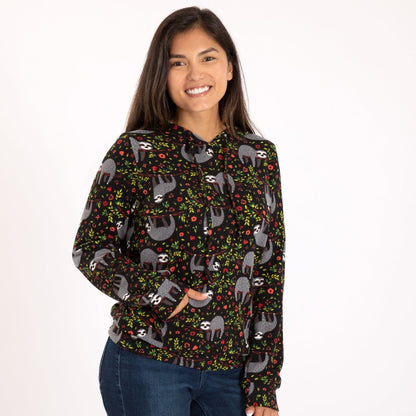 Adorable Print Terry Hoodie