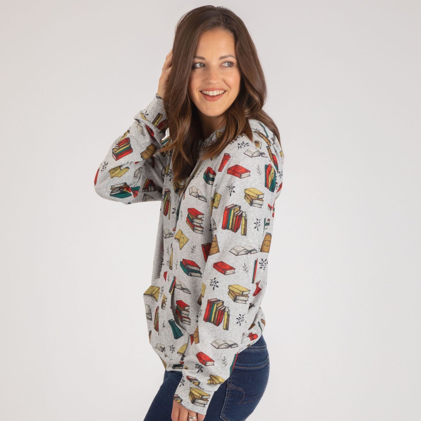 Adorable Print Terry Hoodie