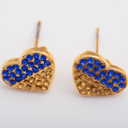 Our Hearts Are With Ukraine Gold Plated Earrings