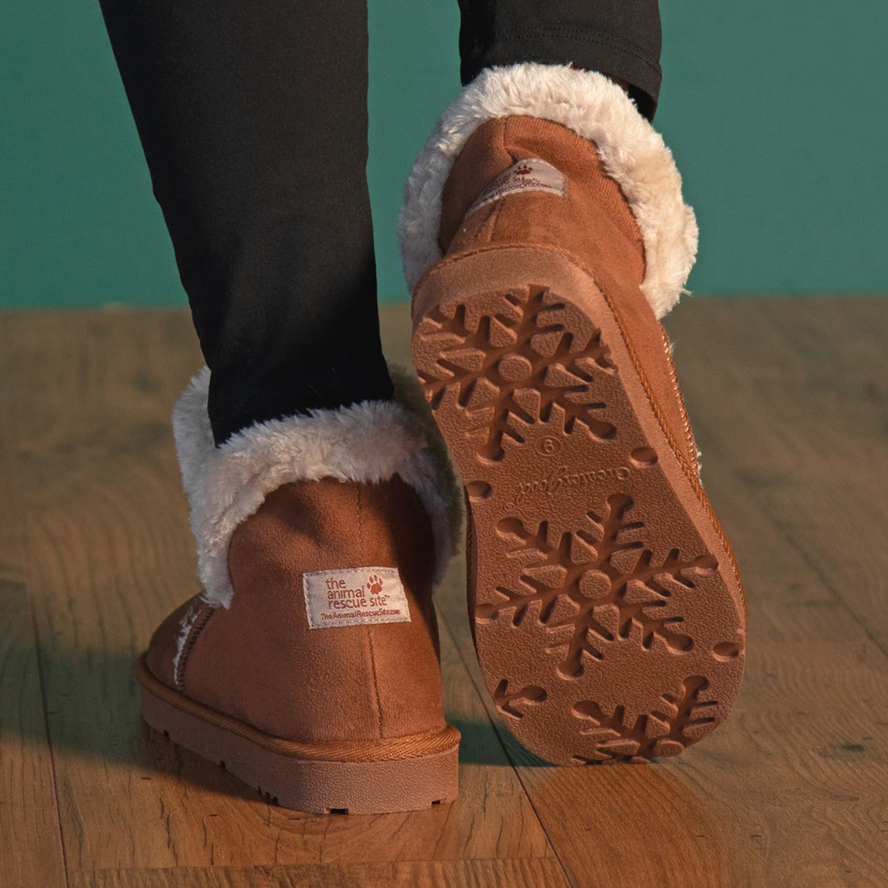 Paw Print Faux Suede Ankle Boots